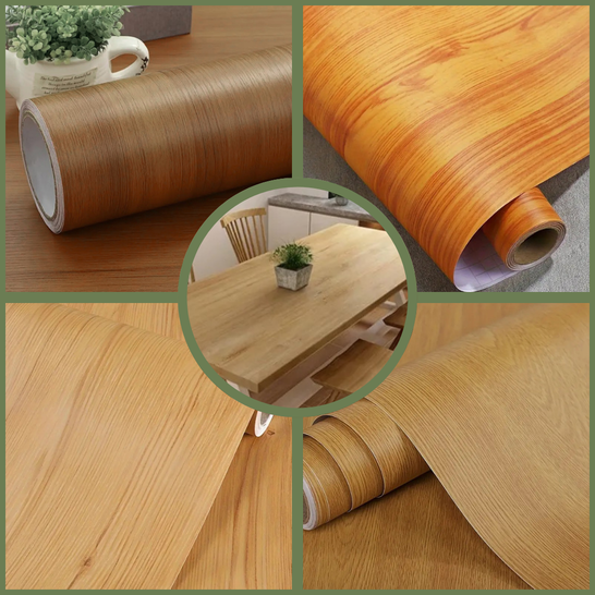 Papel tapiz de madera autoadhesivo de vinilo (5mts de largo x 60cmts de ancho)