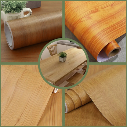 Papel tapiz de madera autoadhesivo de vinilo (5mts de largo x 60cmts de ancho)