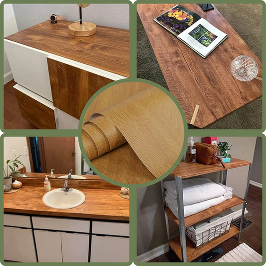 Papel tapiz de madera autoadhesivo de vinilo (5mts de largo x 60cmts de ancho)