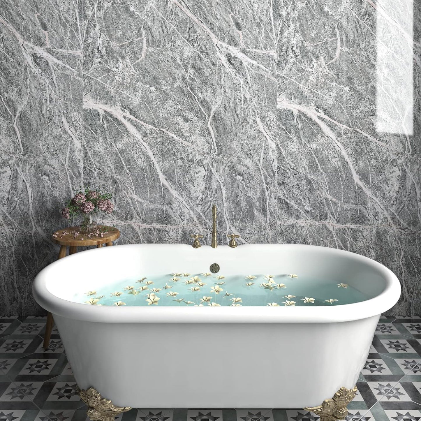 PAPEL TAPIZ PARA BAÑOS X 2M RECIBE 5 METROS + ENVIO GRATIS 🎁