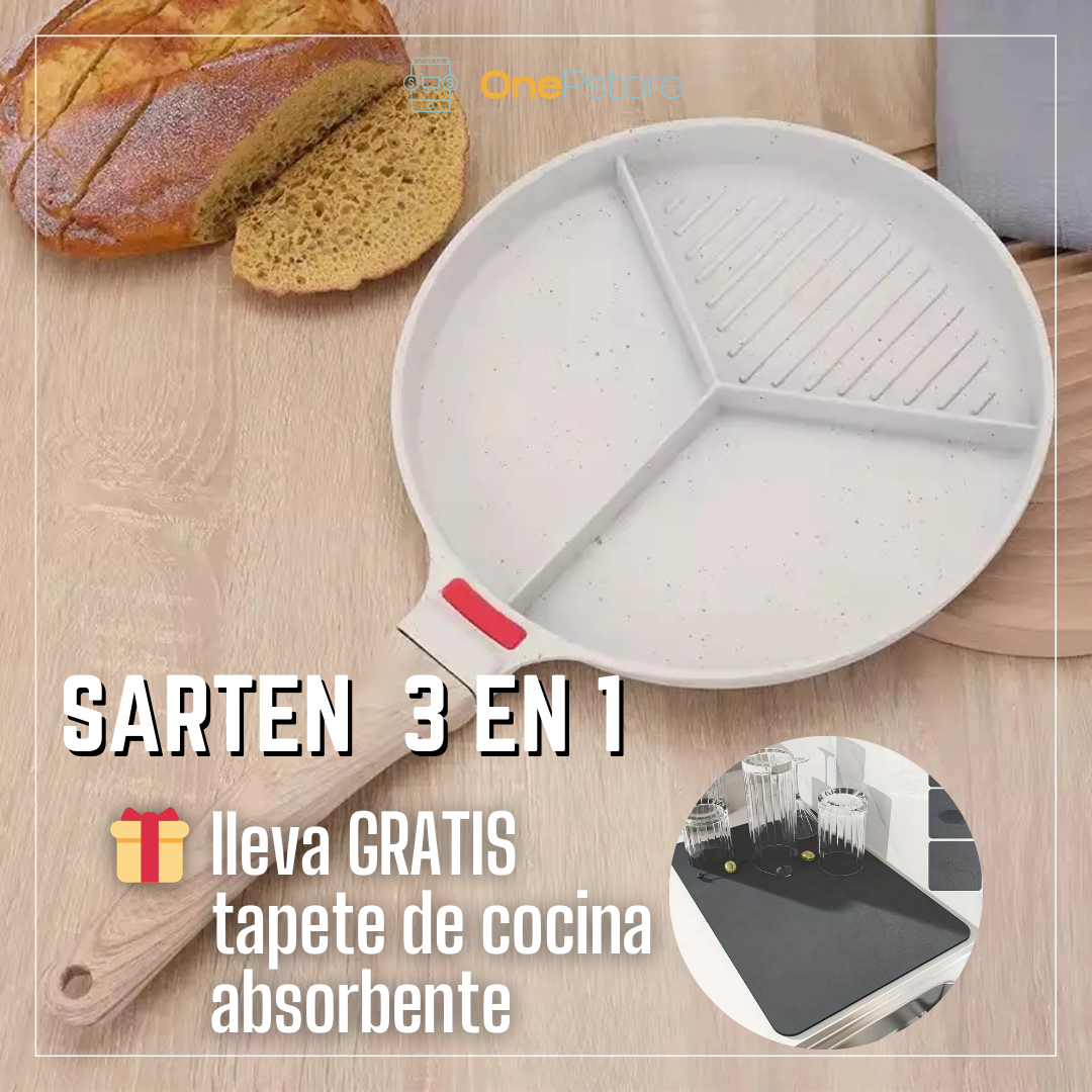 SARTEN GRILL 3 EN 1 + OBSEQUIO GRATIS🎁