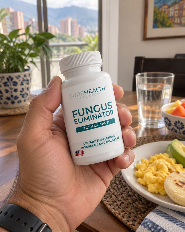 Fungus Eliminator sostenido en una rutina de desayuno