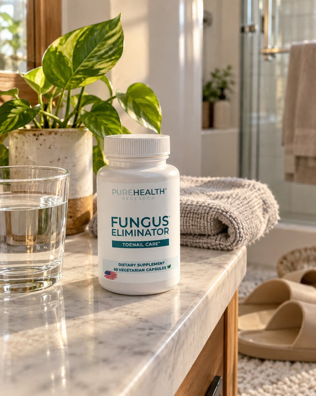 Fungus Eliminator en una repisa de baño